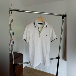 Etro White Polo with striped collar